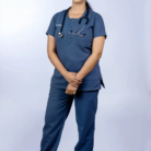U Neck Teal blue Women Scrub 7