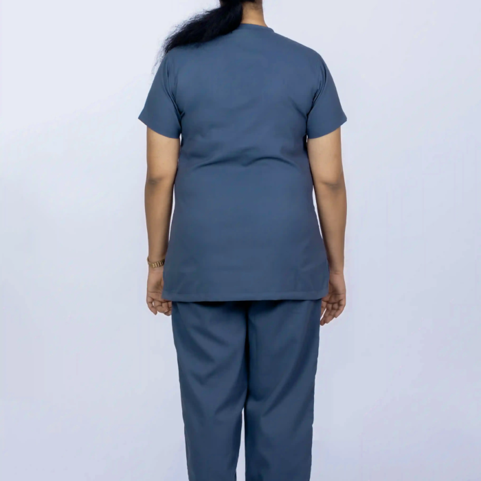 U Neck Teal blue Women scrub back 5
