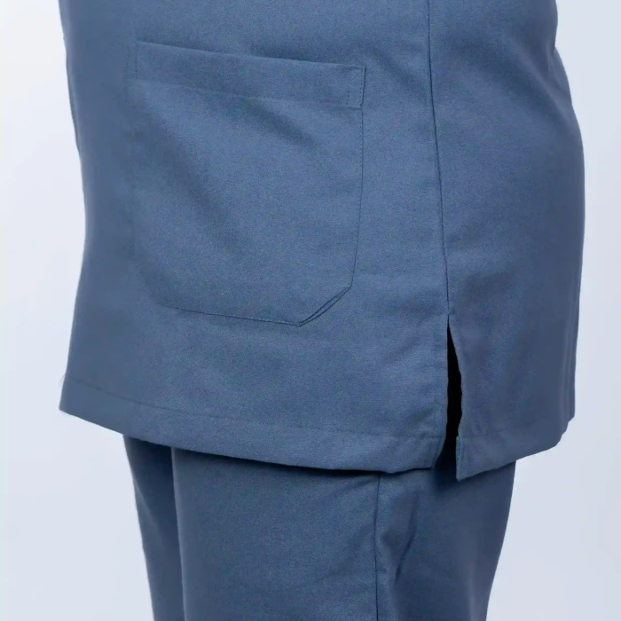 U Neck Teal blue women scrub pocket 6