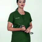 U Neck dark green Scrub Women