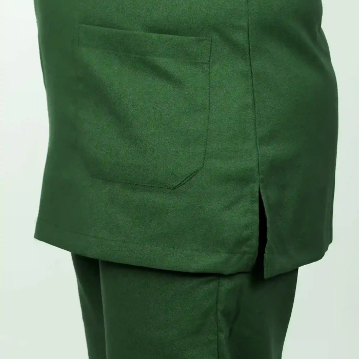 U Neck dark green Women Scrub pocket 3